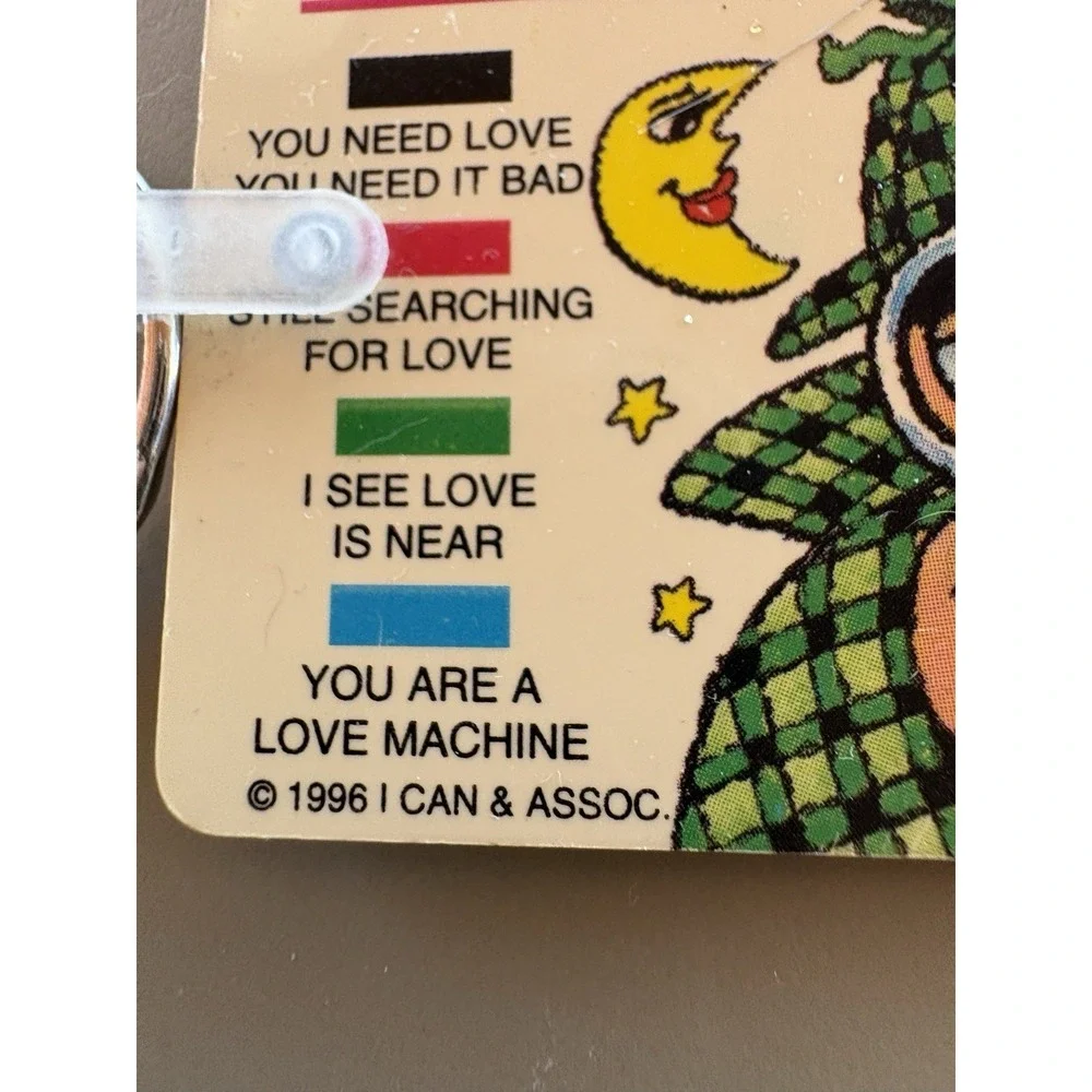 Vintage Keychain Test Your Love Rate Mood Novelty Key Ring Fob 1996